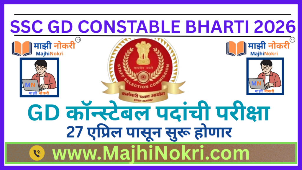 SSC GD Constable Exam 2026 City Slip Download - Majhi Nokri