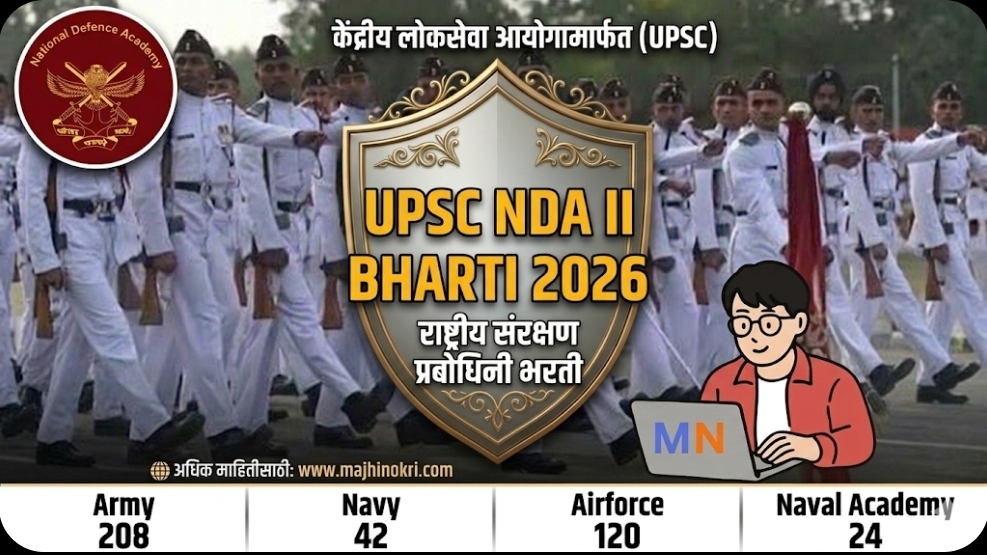 UPSC NDA-II Bharti 2026 Notification and Vacancy Details Banner by Majhi Nokri