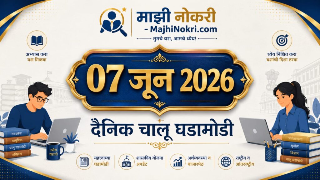 Daily Current Affairs 08 Jun 2026 Chalu Ghadamodi Majhi Nokri